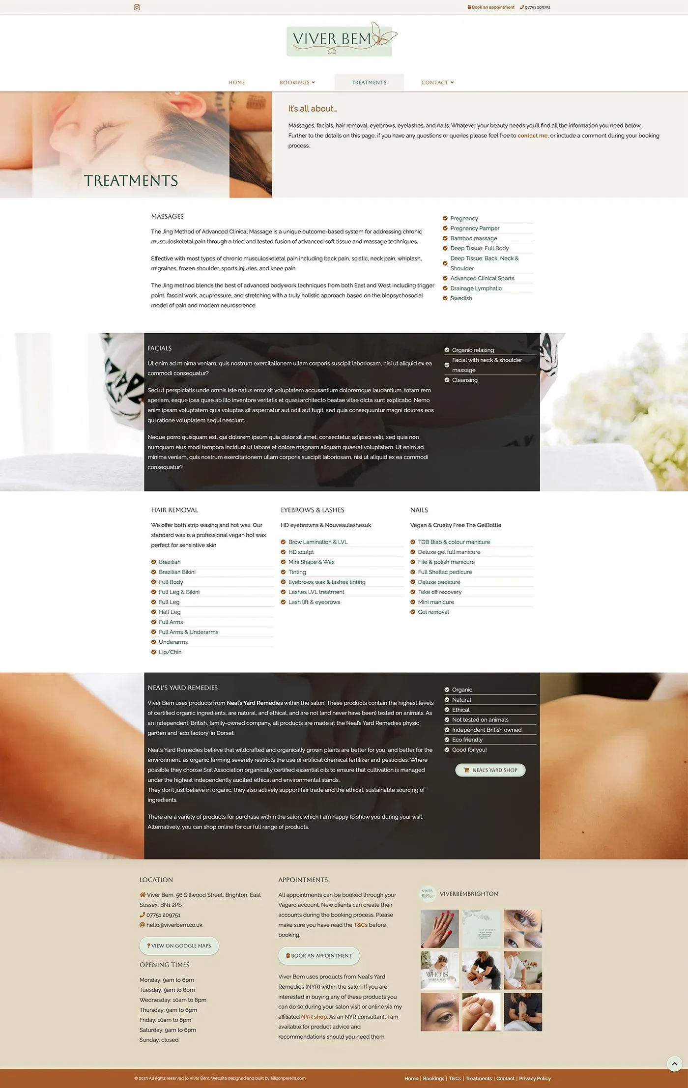 Viver Bem project work web page