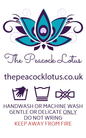 The Peacock Lotus project print work product care label