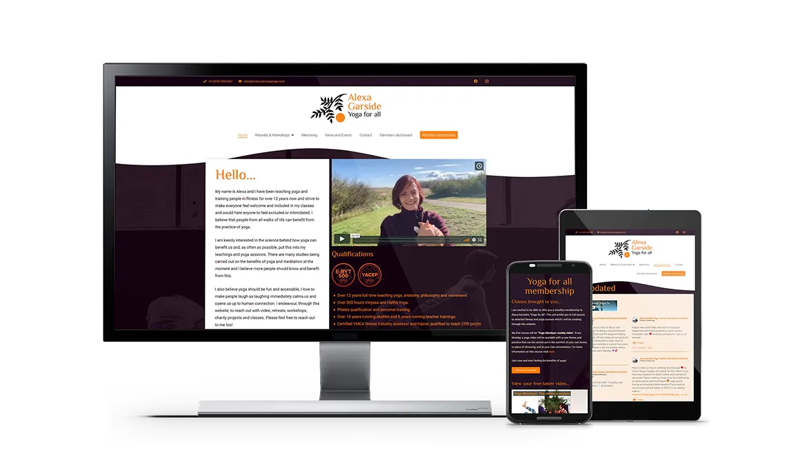Alexa Garside Yoga for all project device responsive