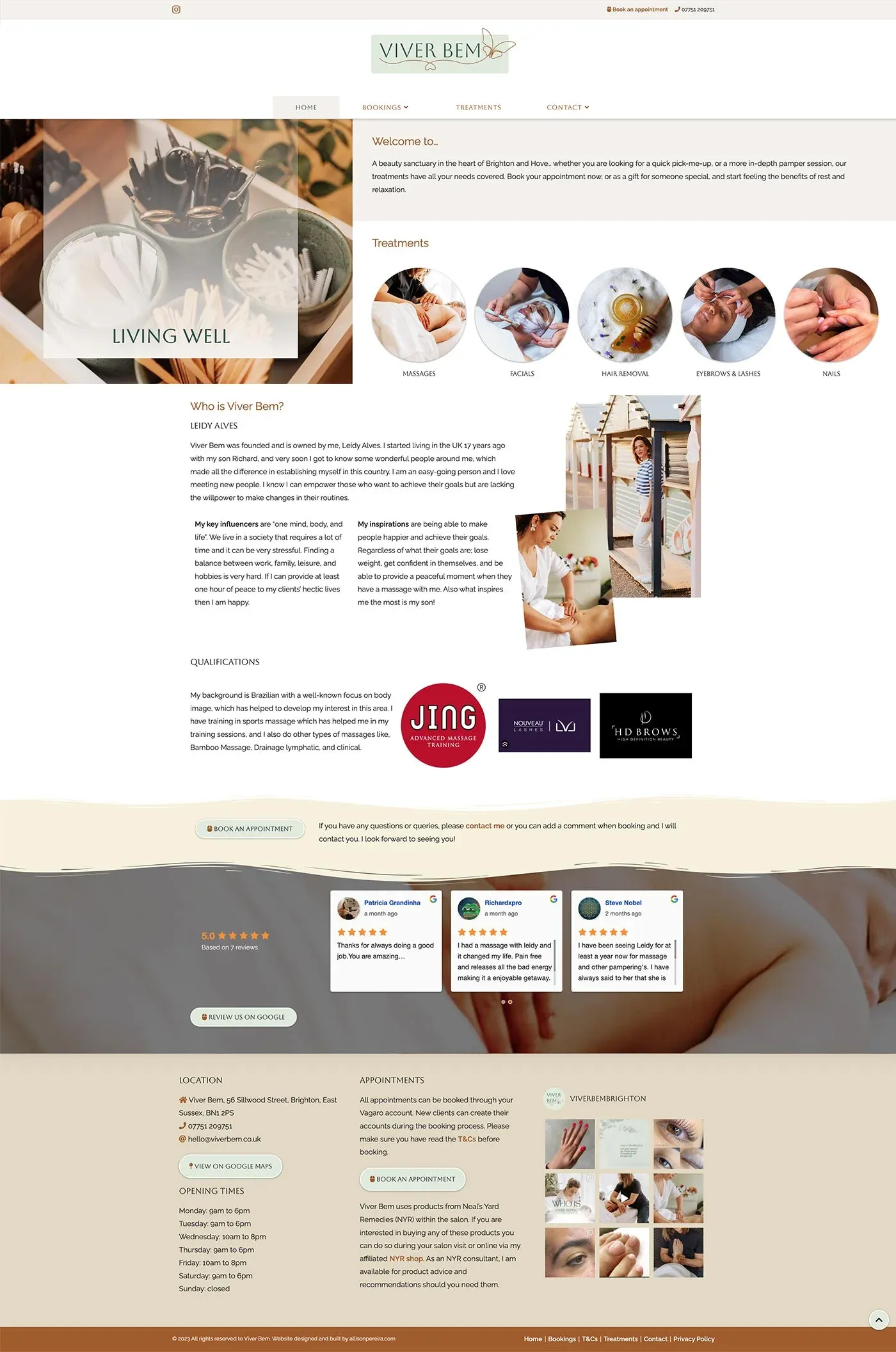 Viver Bem project work web page