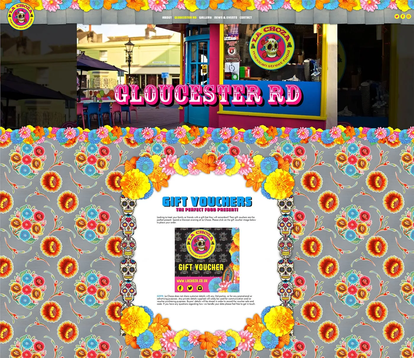 La Choza Mexican street food project work web page