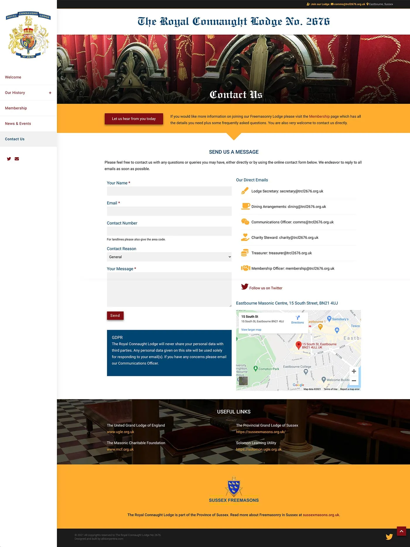 The Royal Connaught Lodge 2676 project work web page