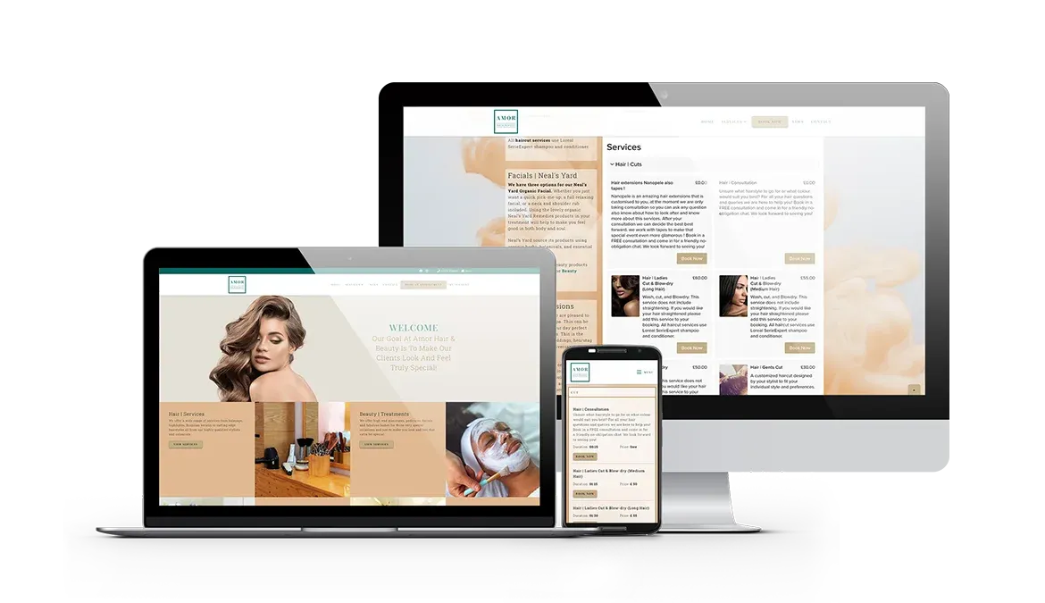 Amor Hair & Beauty project device responsive