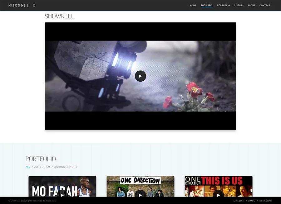 Russell D project work web page