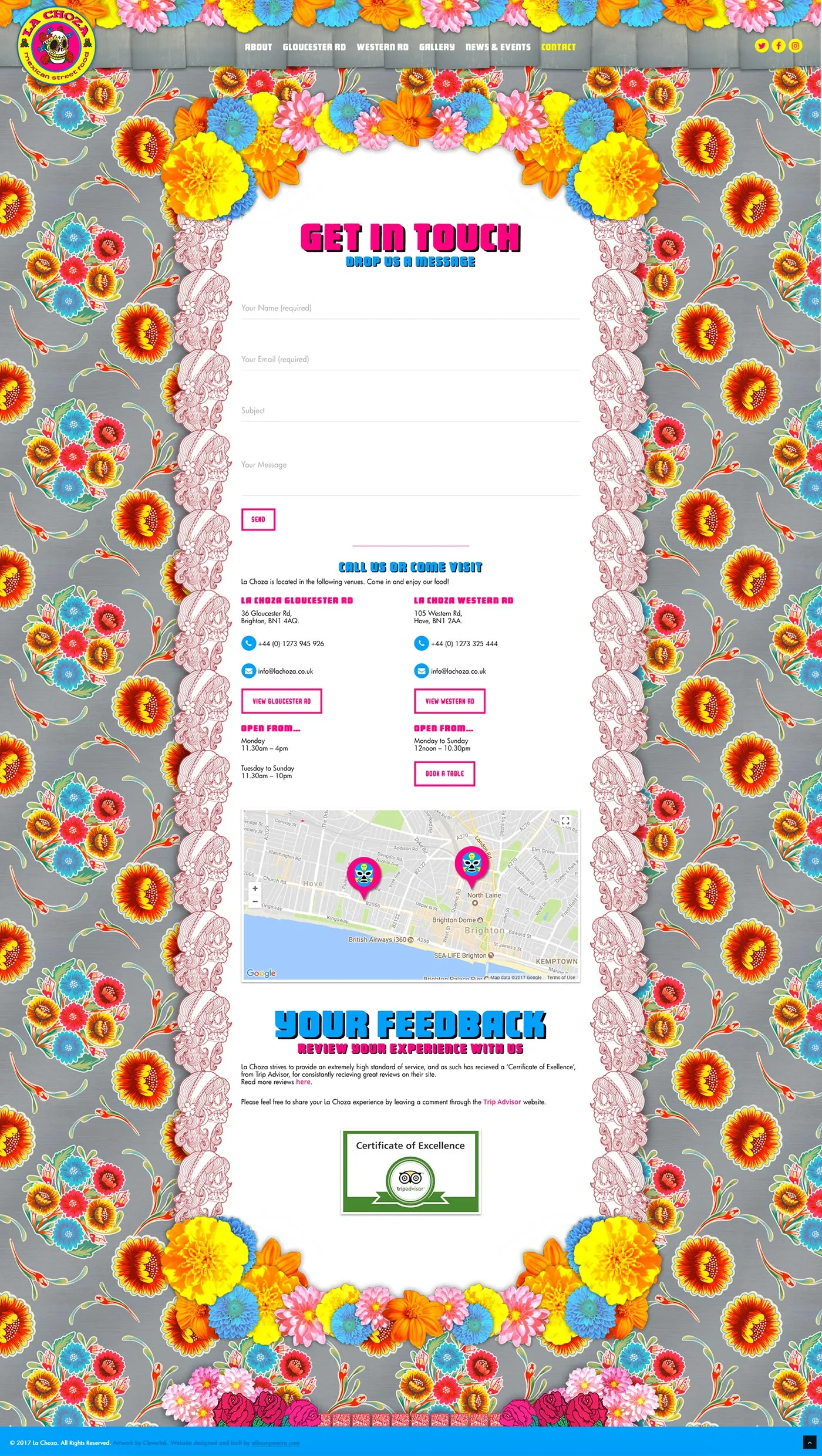 La Choza Mexican street food project work web page